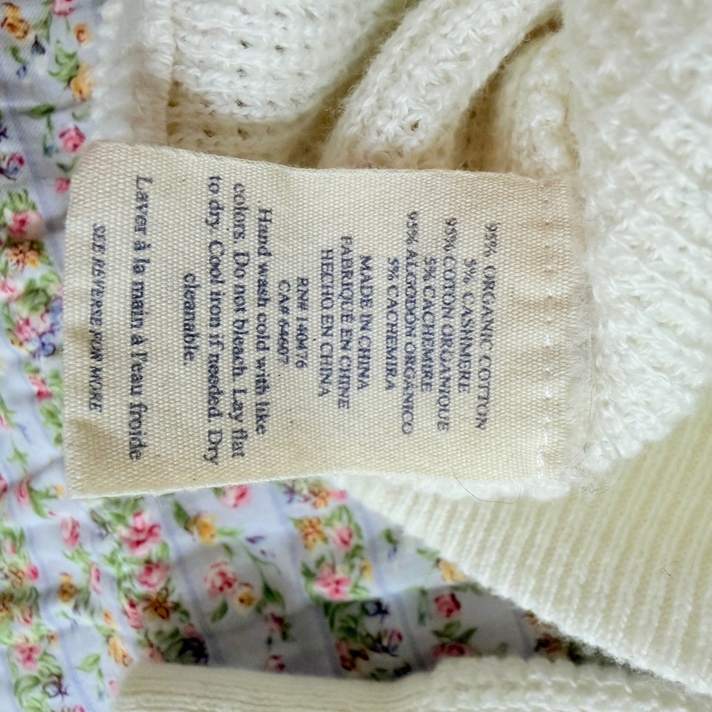 Faherty Throwback Cream Rainbow Stripe Organic Co… - image 8